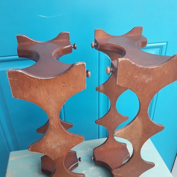 Wine Rack Vintage Teak Wood MCM Stackable Danish Wooden Mid Century Modern for 8 - Picture 11 of 16